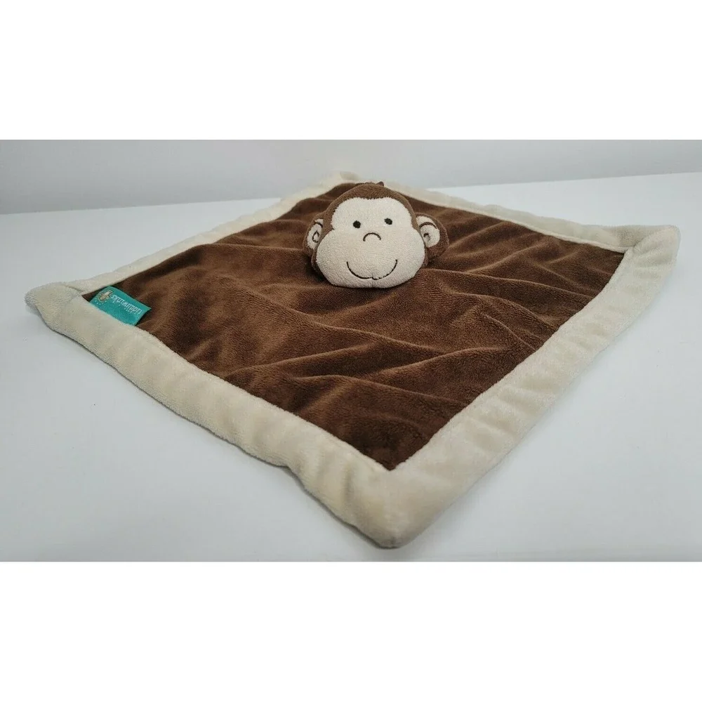 Tiddliwinks Monkey Brown Baby Security‎ Blanket Lovey Soft Animal